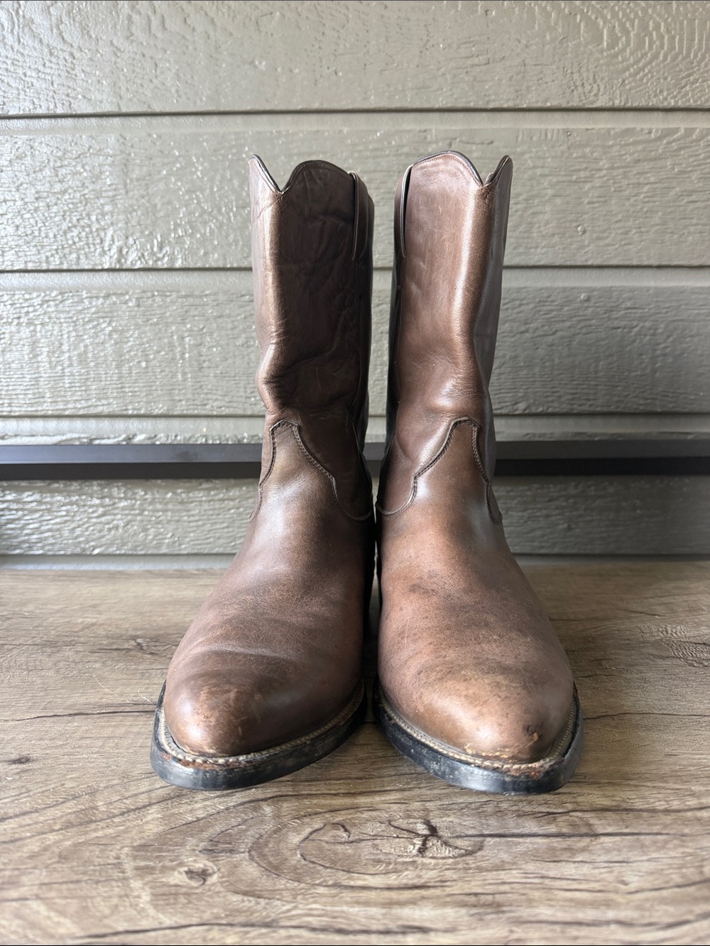 Justin Boots Brown Leather Western Cowboy Boot side 11 E - Picture 5 of 10